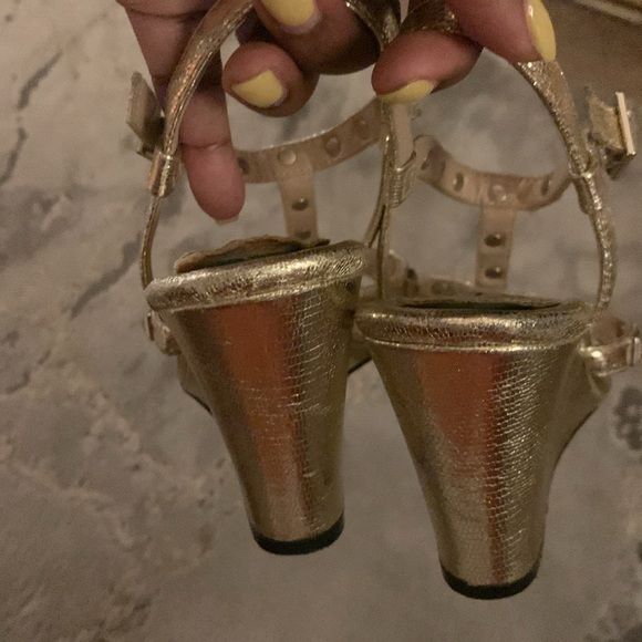 π2X HOST PICKπ Mix No. 6 Gold Studded Wedge Sandals - Picture 4 of 5